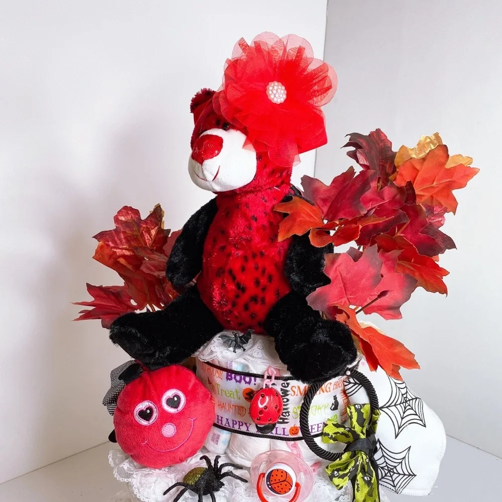 Ladybug Halloween Diaper Cake